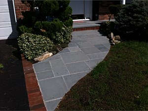 pennsylvania pa bluestone walkway walk way flagging grouted walks red brick border step porch